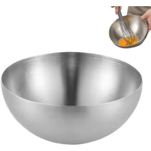Stainless Steel Mixing Salad Bowl, 20x9cm, Silver – Compatible with Professional Baking & Food Prep