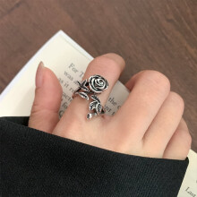925 Sterling Silver Vintage Floral Open Ring - Tarnish-Resistant, Unique Thai Silver Design for Women