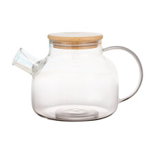 Large Capacity Borosilicate Glass Water Pot, Heat-Resistant Tea Pot with Ergonomic Handle, Easy to Clean, for Hot and Cold Beverages, Household Use