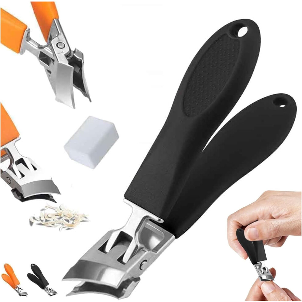 Heavy Duty Toenail Clippers for Thick Nails, Curved Sharp Blade, Non-Slip PP Handle, Broad Jaw â Compatible with Seniors, Men & Women