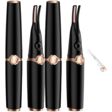 Riki Heated Eyelash Curler, USB Rechargeable, 2-in-1 Clip-Type with 3 Temp Settings, Anti-Burn, 24H Hold (Black) – Compatible with Riki