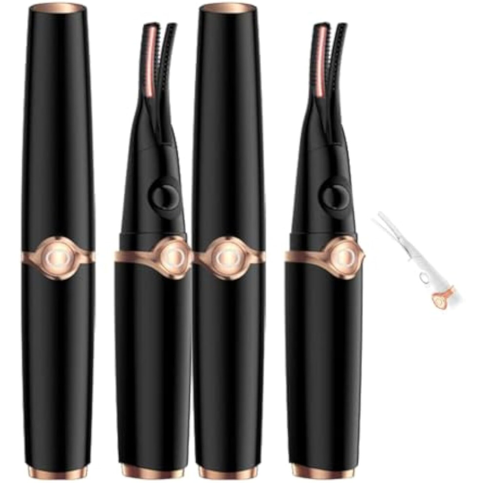 Black Riki Heated Eyelash Curler, Usb Rechargeable, 2-In-1 Clip-Type With 3 Temp Settings, Anti-Burn, 24H Hold (Black) Â Compatible With Riki