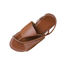 Sandales plates marron pour femmes – Modèle décontracté à entre-doigts, légères et antidérapantes, pointure 41, chaussures de plage d'été