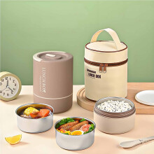 Boîte à lunch isotherme en acier inoxydable avec bouilloire étanche – Portable, grande capacité, isolation thermique, vert menthe et kaki
