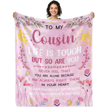 Cadeaux pour cousine, couvertures pour cousine, cadeaux d'anniversaire pour cousine, plaids pour femme, cadeaux pour cousine à Noël ou