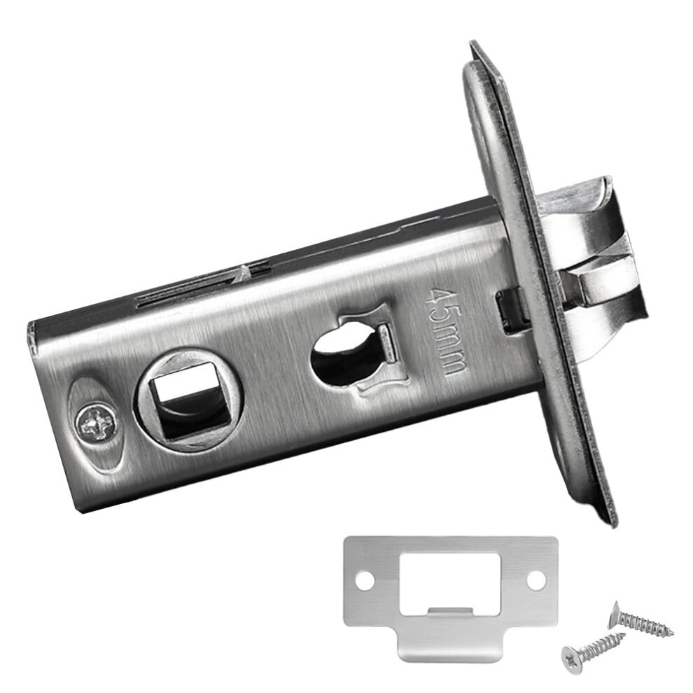 45Mm Tubular Latch, Forked Mortice Latch, Mute Door Sprung Latch, With Stainless Steel Panel For Internal Doors, Lever Door Handles 9065194421742