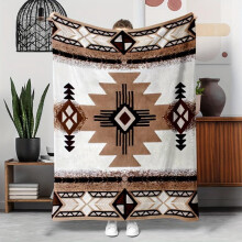 Pătură HELLOYOUNG Boho – Pătură moale, prietenoasă cu pielea, cu model geometric aztec, din flanel, pentru canapea, dormitor, camping;