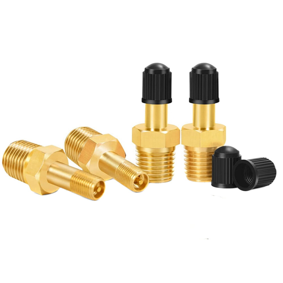 4Pcs 1/8Inch Male Npt Tank Valve Brass Schrader Valve With Standard Valve Core 9165521871186