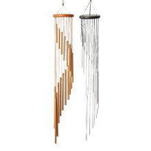 Carillon éolien en aluminium de 89 cm (35 pouces) et 18 tubes – Design rotatif en métal et bois de pin, idéal pour la décoration de la maison,