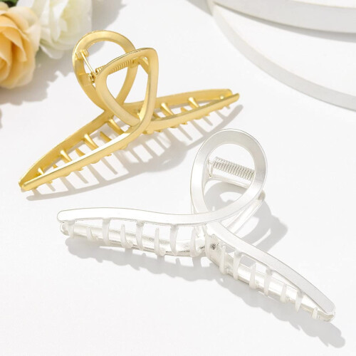 Hair Claw Clips Gold Metal 2PCS 1