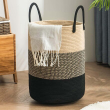 Panier pliable en corde tressée – Grand panier de rangement pour le linge et les jouets, corde naturelle résistante, solution de rangement