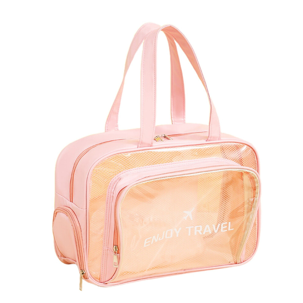 Travel toiletry bag clear plastic with zipper 1 piece