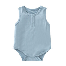 Baby Boys Girls Sleeveless Bodysuits, Rayon from Bamboo Rompers for Spring Summer Blue 0-3 Months