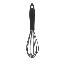 Silicone Manual Egg Beater, 10.24" Black Manual Egg Beater and Milk Frother for Cooking and Coffee, Essential Valentine's Day Baking Tools
