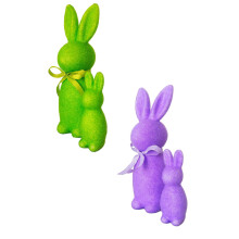 4 stk. påskeharefigurer, 21,5 cm og 11,5 cm, flokkede kaniner med butterfly – forårsbord, hylde og kontordekoration, påskefest og gaveidé