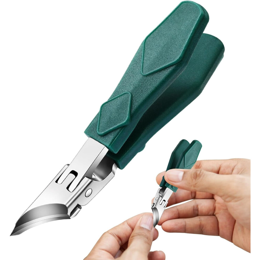Anti-Splash Slant Edge Nail Clipper, Wide Jaw for Ingrown Nails â Fingernail & Toenail Trimmer, Thick Nails & Seniors, Compatible with Standard