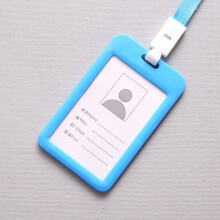ID Card Holder with Lanyard, Portable Lightweight Name Tag, Double-Sided Transparent Window, Compatible with Standard ID Cards