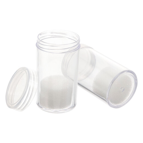Plastic Coin Storage Tubes Clear 2 Pieces 2