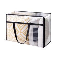 Sacs de rangement transparents, pliables et zippés, à glisser sous le lit pour couettes, couvertures, vêtements, linge de lit et articles de