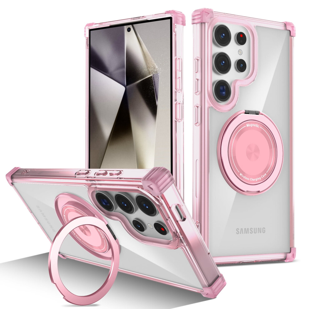 Magnetic Ring Case For Samsung Galaxy S22 UltraâBuilt-In Stand, 360 Rotating Ring, Magsafe Compatible, Crystal Clear Military-Grade Protection, 9377112615257