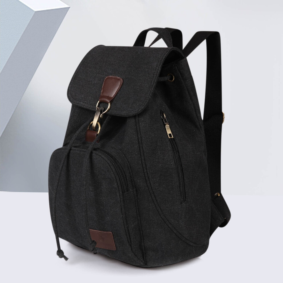 Under $5 Vintage Canvas Backpack For Outdoor Travel, 30L Capacity Hiking Rucksack With Laptop Compartment, Water Resistant Daypack, Casual Bookbag 9377112615486