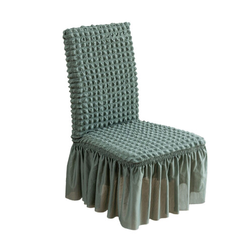 Κάλυμμα καρέκλας Seersucker Turquoise με λάστιχο, συμβατό με καρέκλες Bubble, για τραπεζαρία,