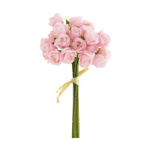 13" 27-Headed Crushed Blue Artificial Roses, Persian Fake Flowers Bouquet for Wedding, Valentine's Day Gift and DIY Home Decor Faux Roses, Pink
