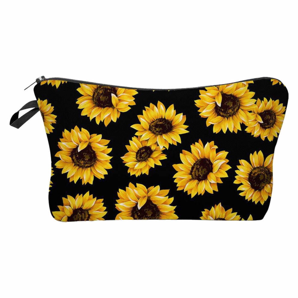Sunflower Leather Cosmetic Bag Small Pouch for Women