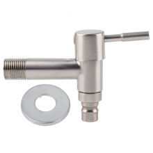 G1/2" Stainless Steel Wall Mount Water Tap, Single Cold Water Faucet for Washing Machine & Utility Sink, Brushed Nickel Finish