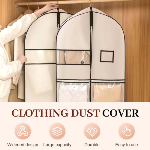 Space-Saving Hanging Garment Bag with Self-Compression Zipper, Compatible with Down Coats 1