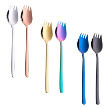 6pcs Stainless Steel Sporks Forks and Spoons Dual purpose Dessert Utensils Home Supplies