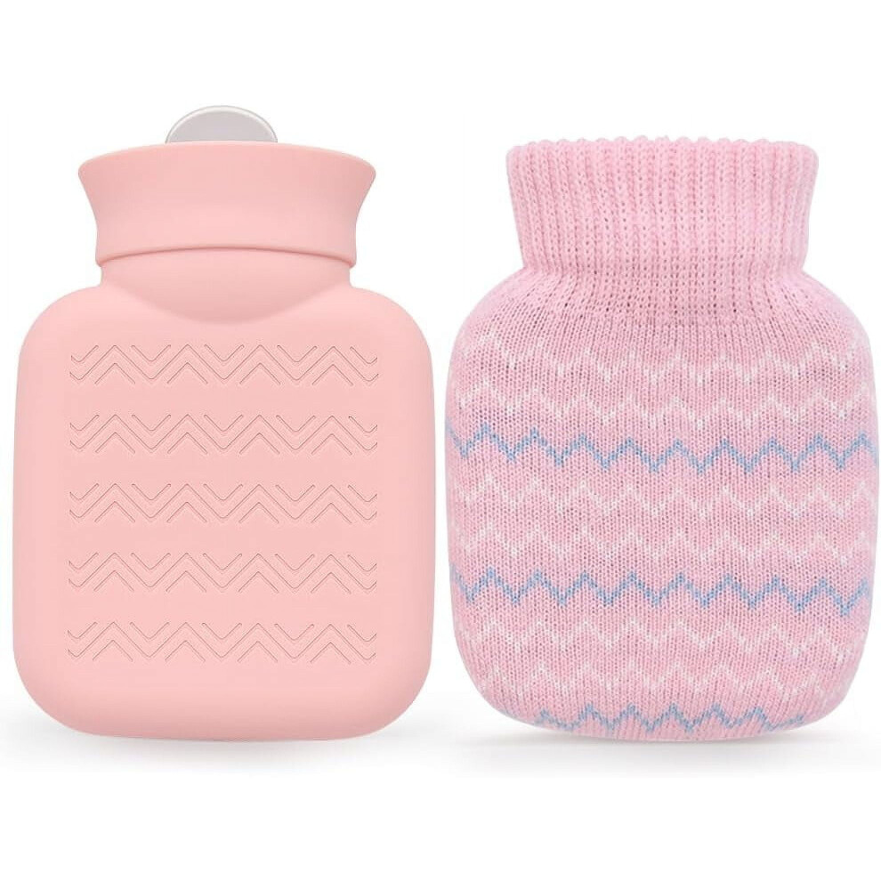 Women's 320Ml Hot Water Bottle With Knitted Cover, Leak-Proof & Removable, For Pain Relief (Waist/Back/Neck/Shoulders), Compatible With /Kids