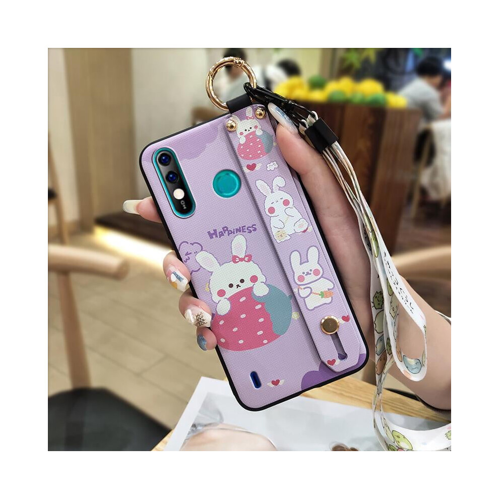 Itel A56/A56 Pro Phone Case Â Shockproof Silicone With Ring, Lanyard, Kickstand & Wrist Strap, Anti-Dust, Cute Cartoon Design 9027700616547