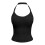 Regata feminina sem mangas com decote halter em malha canelada 3