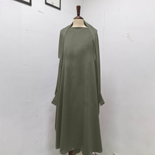 Vestido infantil de Ramadan com capuz e mangas morcego. 2