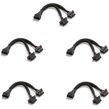 B6OBD II OBD2 16-pins splitterverlengkabeladapter met 1x mannelijke en 2x vrouwelijke verlengkabeladapter (30 cm) (5 stuks)