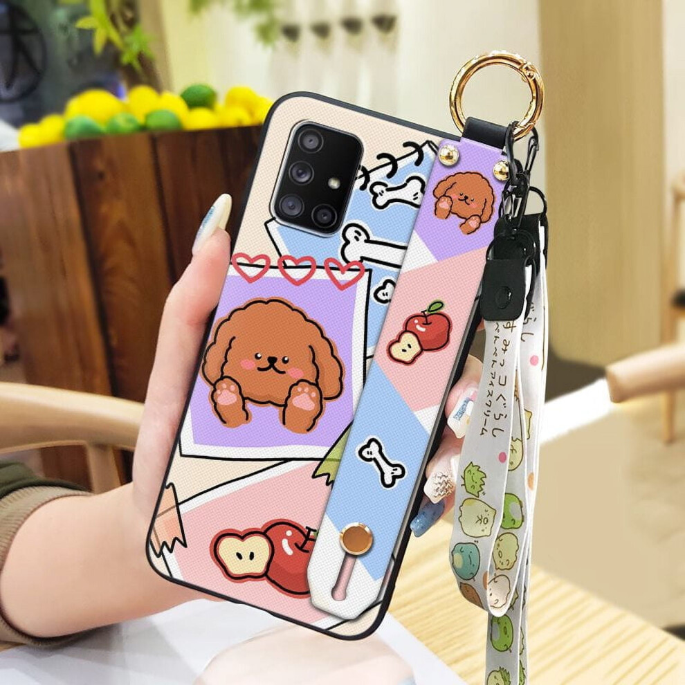 Cute Cartoon Phone Case Compatible With Samsung Galaxy A71 5G Â Anti-Dust, Shockproof, Kickstand, Wristband, Dirt-Resistant Silicone 9027700620056