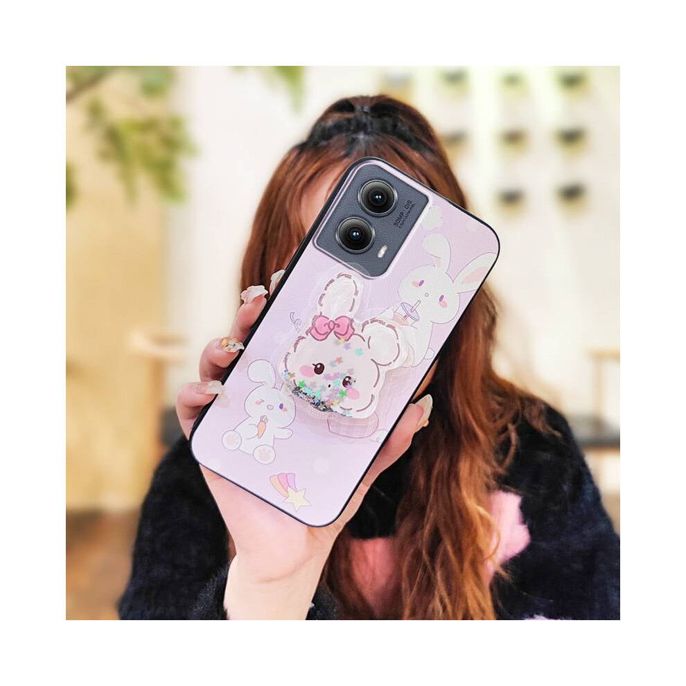 Moto Edge 5G 2024 Phone Case Â Quicksand Anti-Knock, Dustproof, Waterproof Silicone With Glitter & Rotatable Kickstand 9027700151208