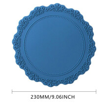 Blue Silicone Coasters Set, 1 Pcs Drink Coasters for Coffee Table, Bar Tabletop Protection 9.1In