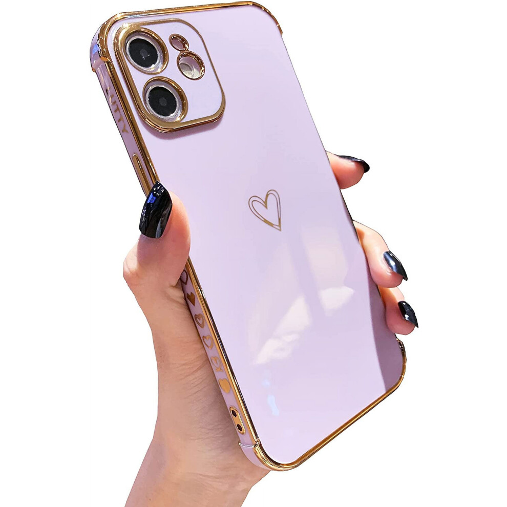 Compatible With Iphone 12 Case Â Candy Soft Tpu Bumper, Military-Grade Camera Protection & Shockproof Corners (6.1") Purple 9377112612447