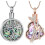 Ensemble collier et collier urne en forme de cœur papillon avec pierre de naissance et 1