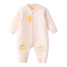 Macacão infantil acolchoado e quentinho para clima frio, rosa.