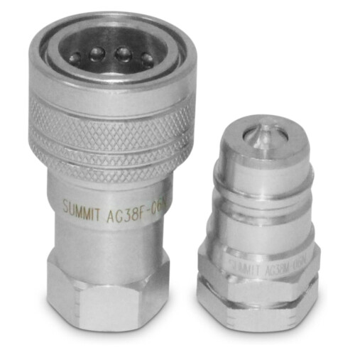 3/8” Ag ISO 5675 Hydraulic Quick Connect Style Coupler Set, 3/8” NPT Thread 2