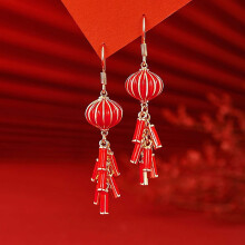 Boucles d'oreilles pendantes en forme de lanterne et de pétard, inspirées du Nouvel An chinois