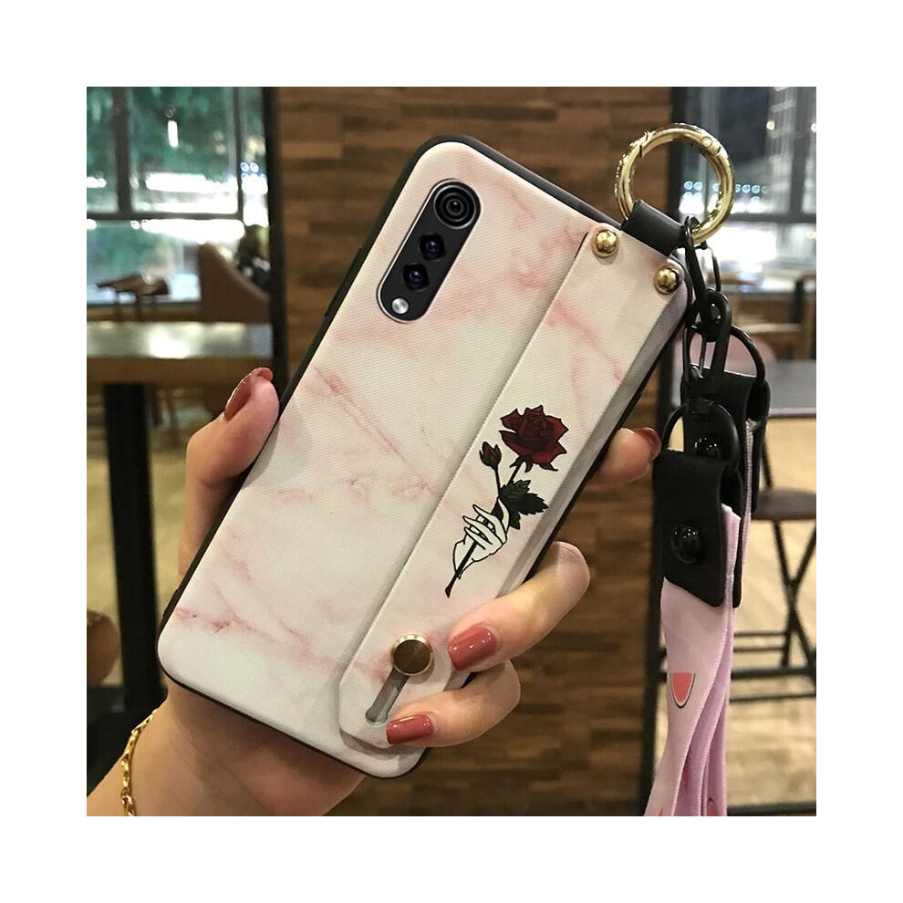 Phone Case Compatible With Lg Velvet 4G/5G Â Soft Silicone, Wrist Strap, Kickstand, Shockproof, Dust-Resistant, Flower Design 9027700616318