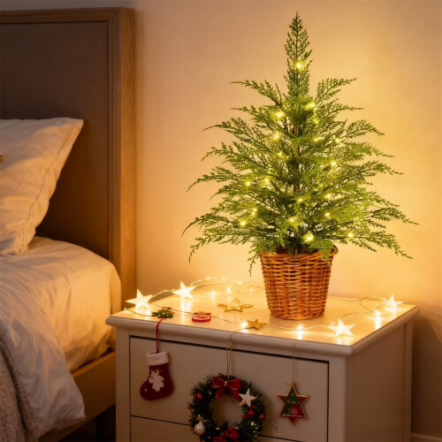 24in Lit Artificial Christmas Tree with Warm White LEDs