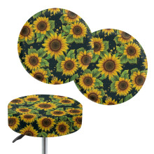 Housses de tabouret de bar tournesol avec bande élastique antidérapante (lot de 2)