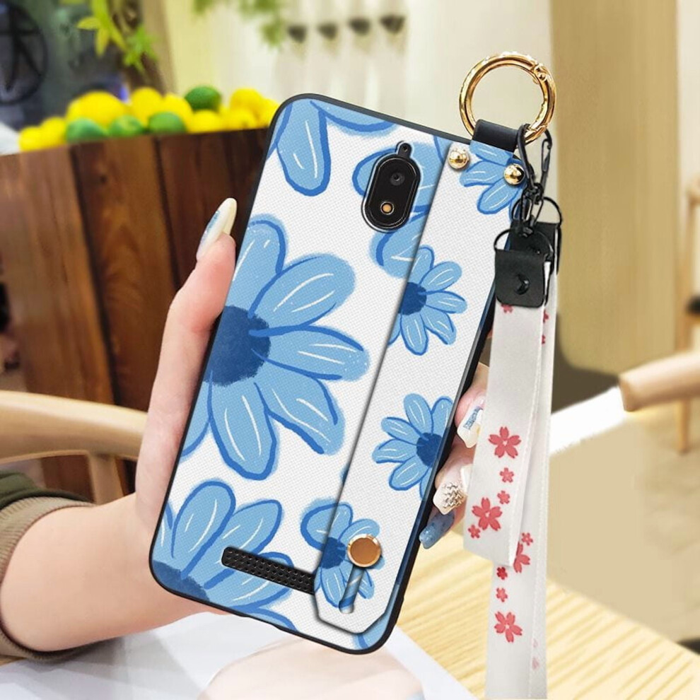 Blu View2/B130dl Phone Case Â Shockproof, Dustproof, Kickstand, Lanyard, Silicone Flower Design, Waterproof Wristband 9027700619166