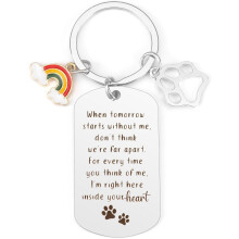 Dog Memorial Keychain – Sympathy Gift for Pet Loss, Compatible with Rainbow Bridge Theme, Bereavement Gift for Women & Men