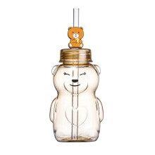 Gobelet à paille ours pour enfants avec couvercle anti-fuites 350 ml